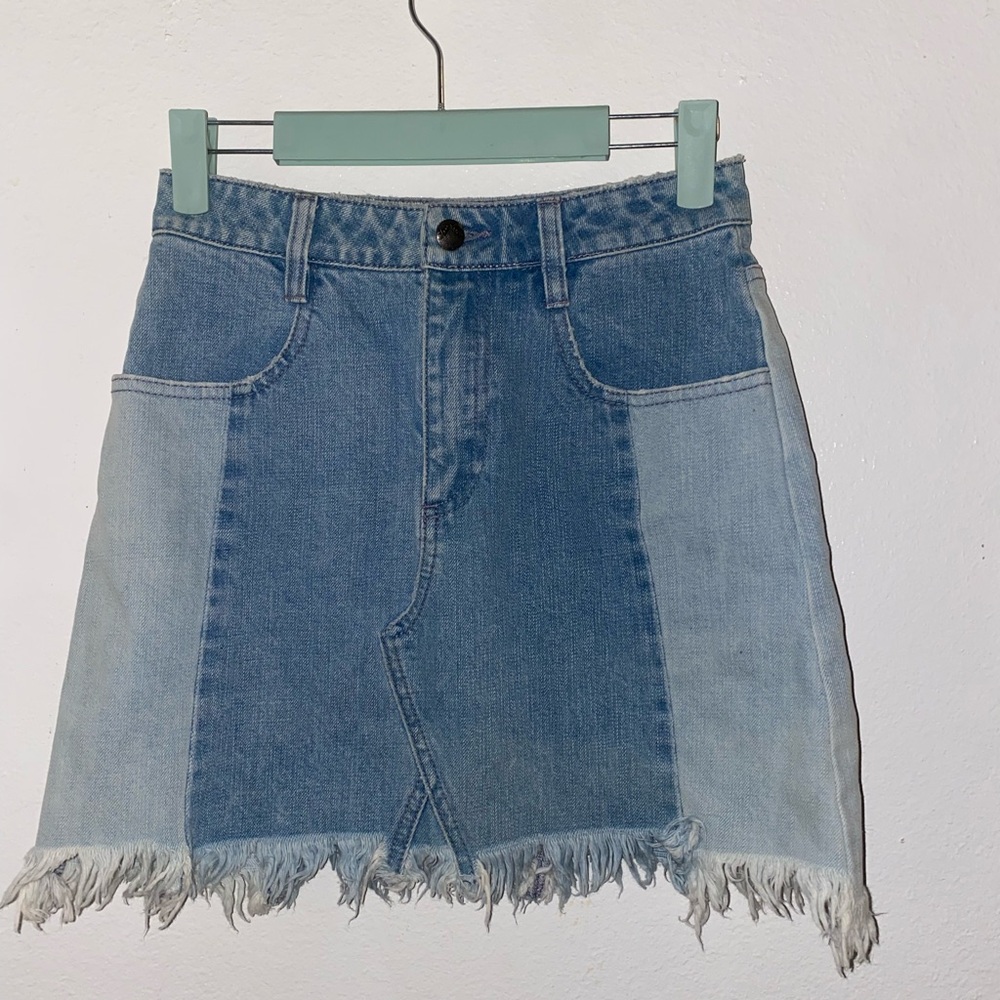 Free People Blue Denim Mini Skirt